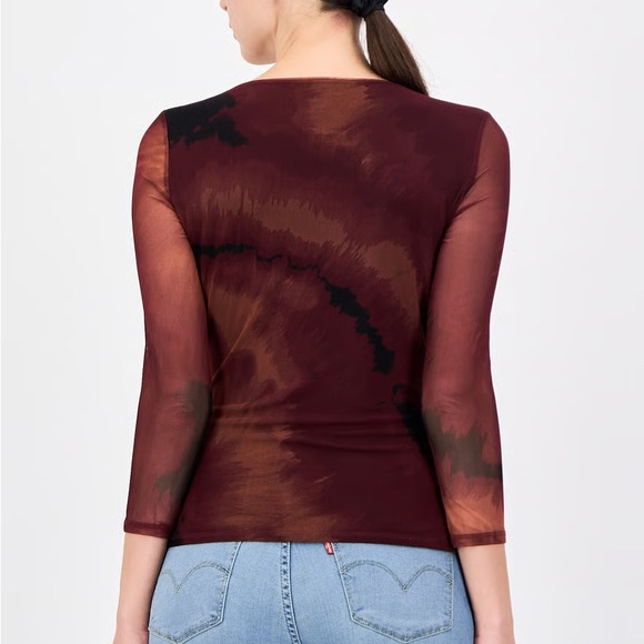 DKNY Red Mesh Top - Picture 4 of 5